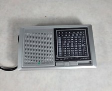 11 Band Receiver FM/AM/SW 1-9 Portable Radio Silver NICE WORKS
