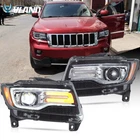 VLAND Chrome LED Projector Headlights For 11-13 Jeep Grand Cherokee W/Sequential