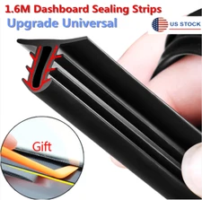 Upgrade Car Rubber Sound Seal Strip 1.6M U-Type Dashboard Edges Sealing Strip US