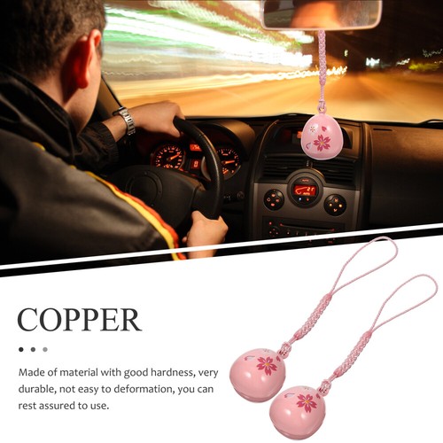2 Pcs Cherry Blossom Bell Ornament Phone Charm Cute Keychains Car Bells - 第 4/12 張圖片