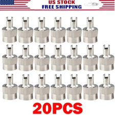 20x For Schrader Silver Metal Tire Valve Cap Seal Stem Core Remover Tool