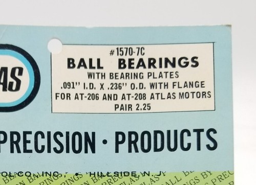 ATLAS Slot Car Chassis Ball Bearings & Bearing Plates OEM For AT-206 AT-208 NOS - Picture 4 of 5