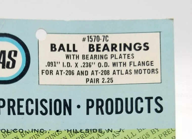 Rodamientos de bolas y placas de rodamientos ATLAS para chasis de coche ranura OEM para AT-206 AT-208 NOS Foto 4 de 4