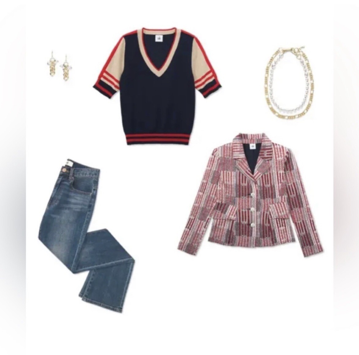 CAbi Patchwork Nautical Blazer Jacket Style 6028,… - image 5