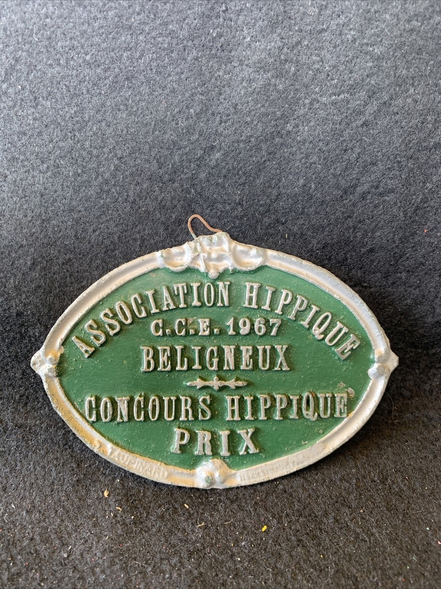 Plaque Concours Hippique – 3e Prix CHN Beligneux 1969 – Occasion