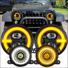 7 Led Headlights 4 Led Fog Lights Combo For Jeep Wrangler Jk Jku 2007-2018