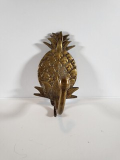Brass Pineapple Coat Hook Made in India 6x3"