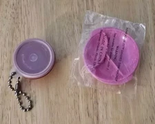 Tupperware Bowl Miniature Key Chain & Pink Divided Plate Magnet (T19)