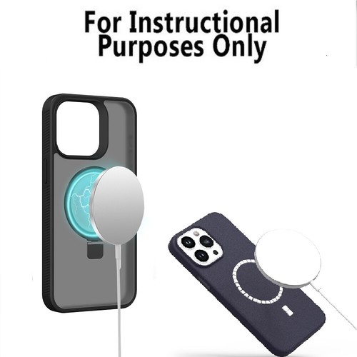 Für iPhone 15 Pro Max, Magnet Kreis Ständer Silikon Hülle Hartglas - Bild 4 von 17