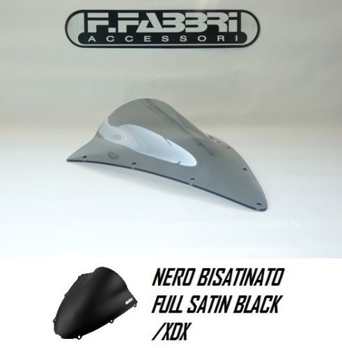 FABBRI Cupolino DOUBLE BUBBLE Nero Bisatinato Per YAMAHA FZS 600 Fazer 2002 2003 - Foto 1 di 1
