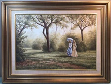K Doran  Strolling In The Park Framed Oil Painting