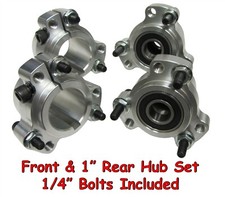 NEW! Wheel Hub Set (Front & 1" Rear) Go Kart Cart Parts Aluminum Rear w/Hardware