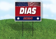 DIAS FLAG RED 2024 18inx24in Yard Road Sign w/ Stand