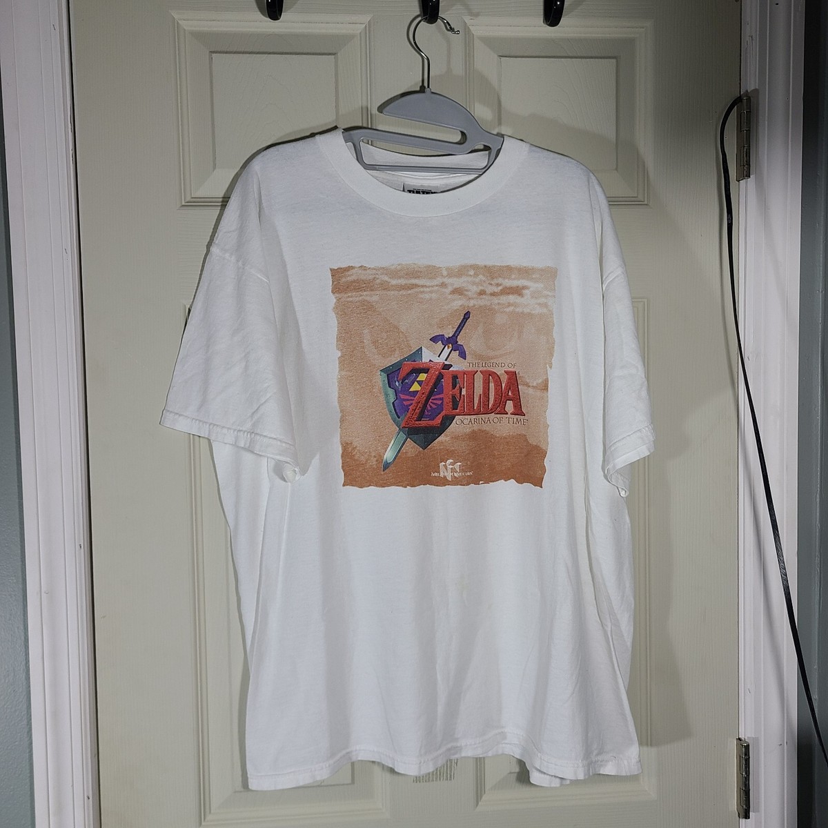 VTG The Legend of Zelda Ocarina of Time sz XL White Nintendo Video