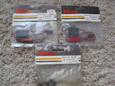 Lot of 3 Vintage RC Part Packs Hitec Screws 6336 and Switches 7202S NIP