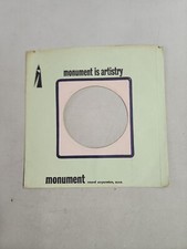 45 RPM 7" RECORD SLEEVES CO. SLEEVE 1 PACK SEE PHOTOS - Monument SLV137