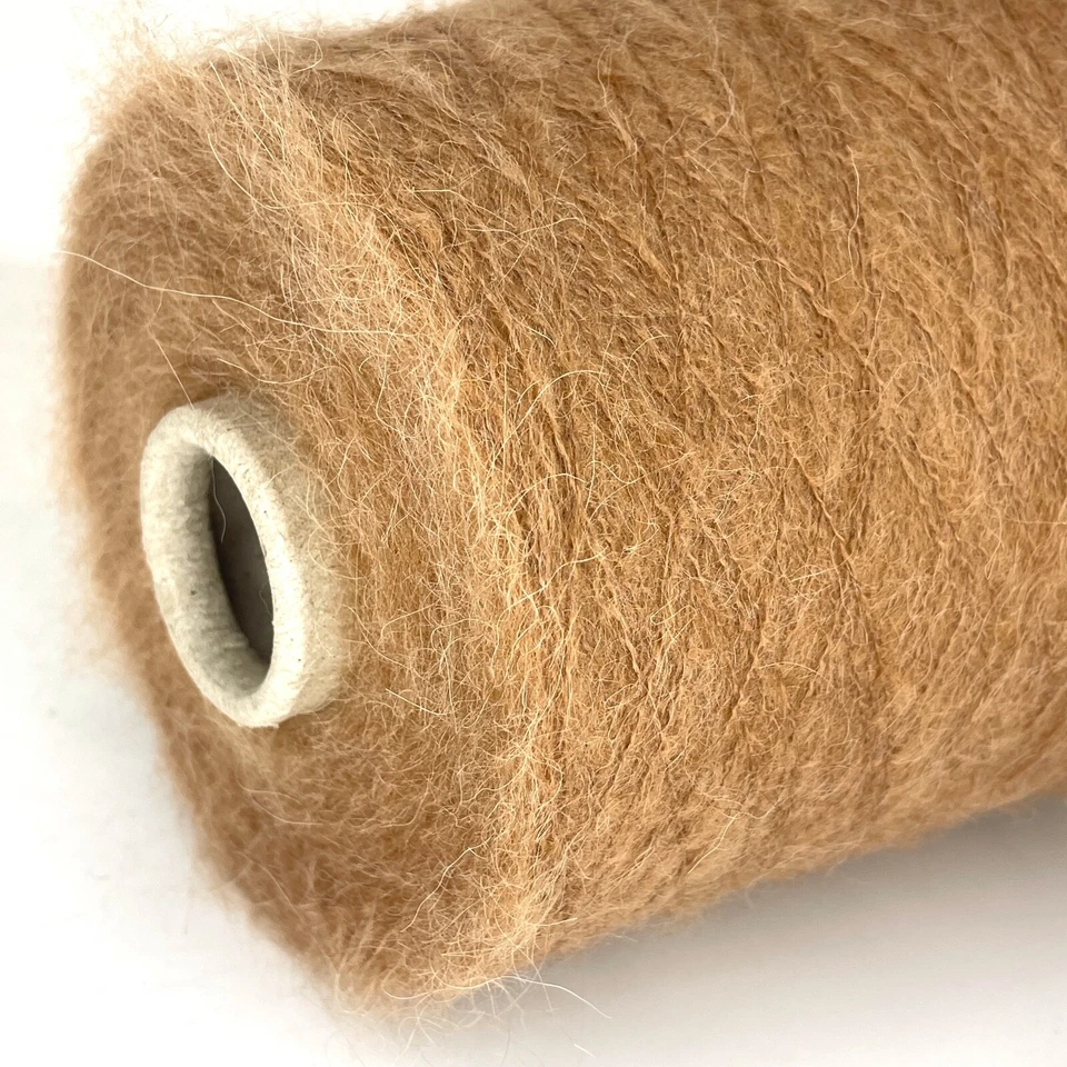 Camel Beige ALPACA WOOL LACE WEIGHT Yarn on Cone Knitting *USA TARIFF FREE* - Image 2 of 4