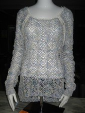 Women's Nine West Vintage America Crochet Long Sleeve Sweater Top Size Large NWT