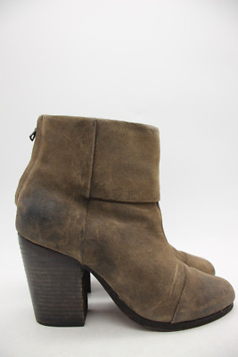 Rag & Bone Boots Newbury Women's 40 / 10 Bootie Distressed Brown Suede Heel