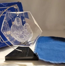 Henco Vintage Crystal Clear Ornaments Holy Family 3"
