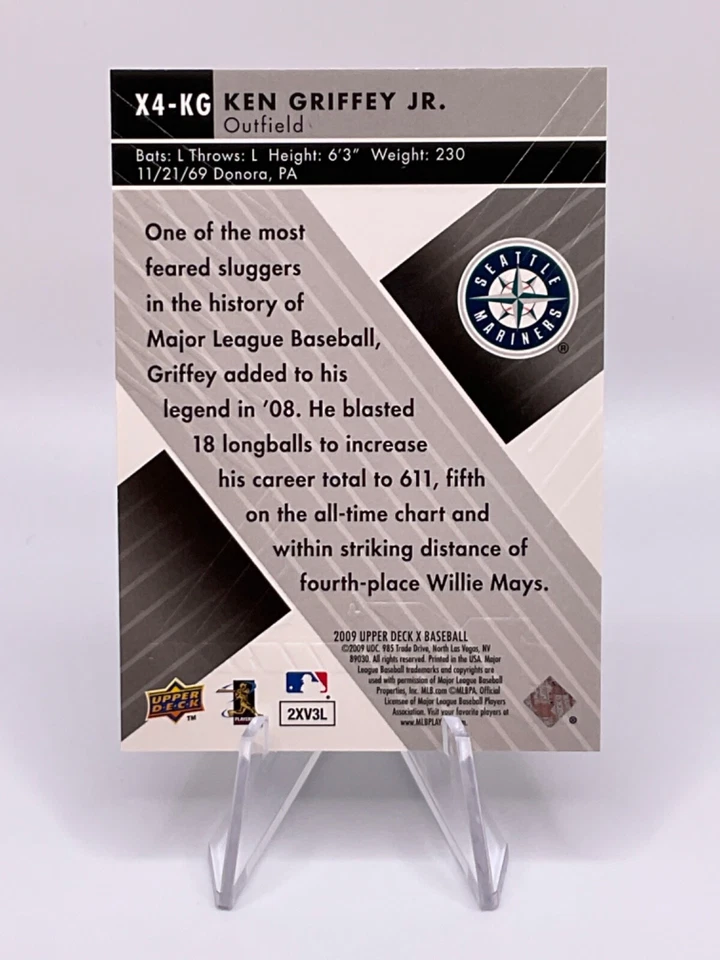 Ken Griffey Jr. 2009 Upper Deck X Xponential 4 #X4-KG Seattle Mariners Sharp! - Image 2 of 2
