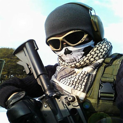 Skull Neck Tube Warmer Face Mask Scarf Snood Motorcycle Motorbike Biker Cycling - Picture 8 of 9