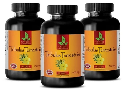 NATURE SUPPLEMENTS Tribulus Terrestris Extract 1000mg - Testosterone Booster - Male Stamina - 3 Bot