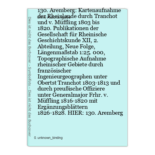 130. Aremberg: Kartenaufnahme der Rheinlande durch Tranchot und v. Müffling 1803 - Zdjęcie 1 z 1