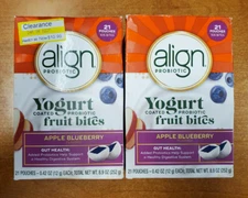 2 Boxes: Align Yogurt Coated Probiotic Fruit Bites Apple Blueberry Exp 1/26 E3D