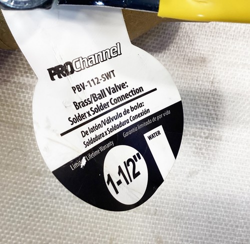 1 -1/2" 600 PSI WOG FULL PORT FIP FORGED BRASS BALL VALVE Pro Channel Solder - Picture 4 of 4