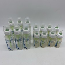 Dr Browns Natural Flow Anti Colic Inserts Lot 14 Baby Bottles 4 oz 8oz Clear
