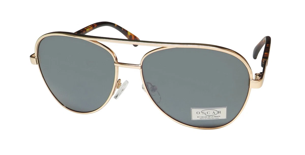 Oscar de la Renta Gold Aviator Sunglasses for Women for sale 
