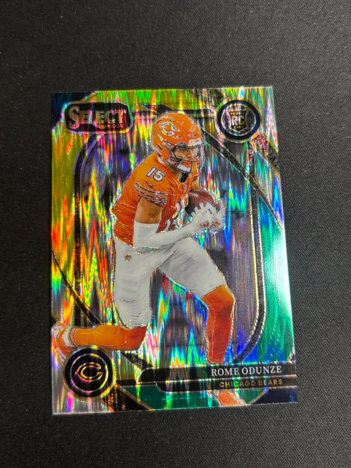 2024 Select - Club Level Rome Odunze #236 Green & Yellow Shock Prizm (RC) Bears