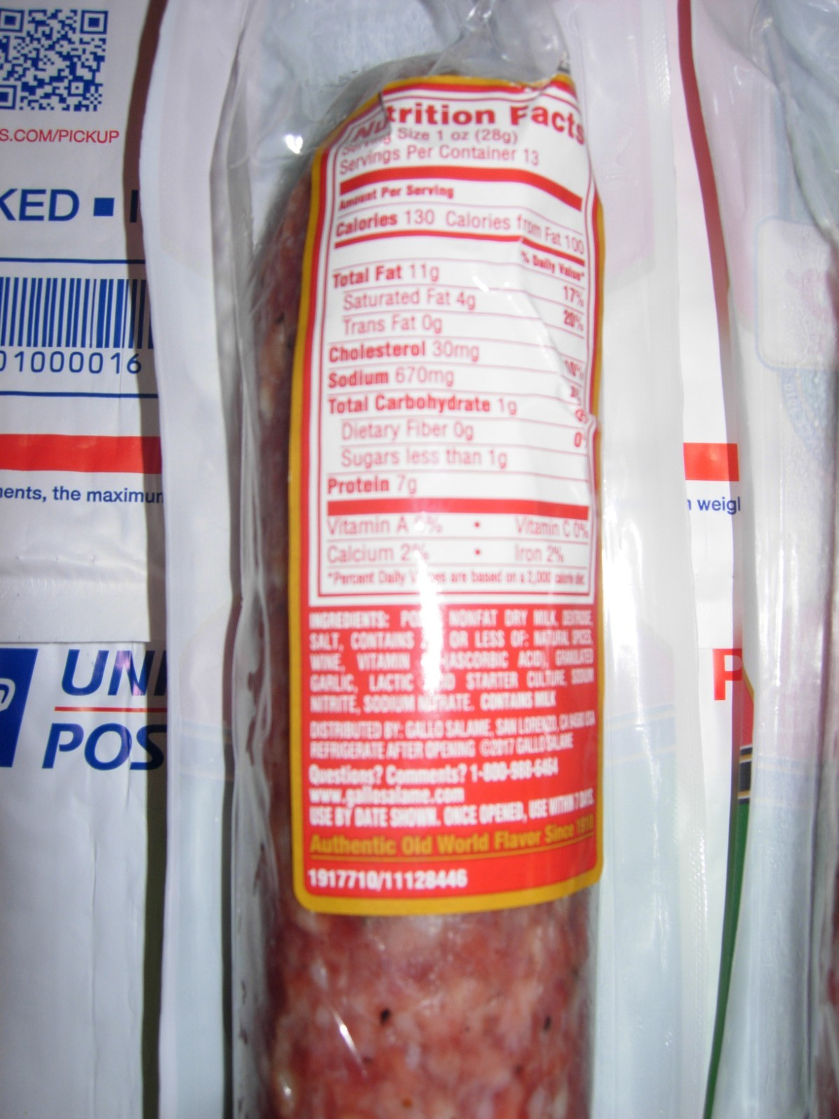 1 - PACK GALLO ITALIAN SALAMI DRY SALAME "Family Size" 13 Oz Each Fast & Fresh