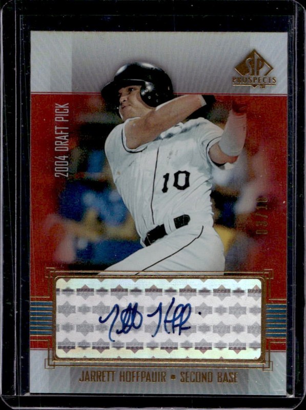 2004 SP Prospects Jarrett Hoffpauir Auto Bonus Gold Rookie RC #/10 Cardinals