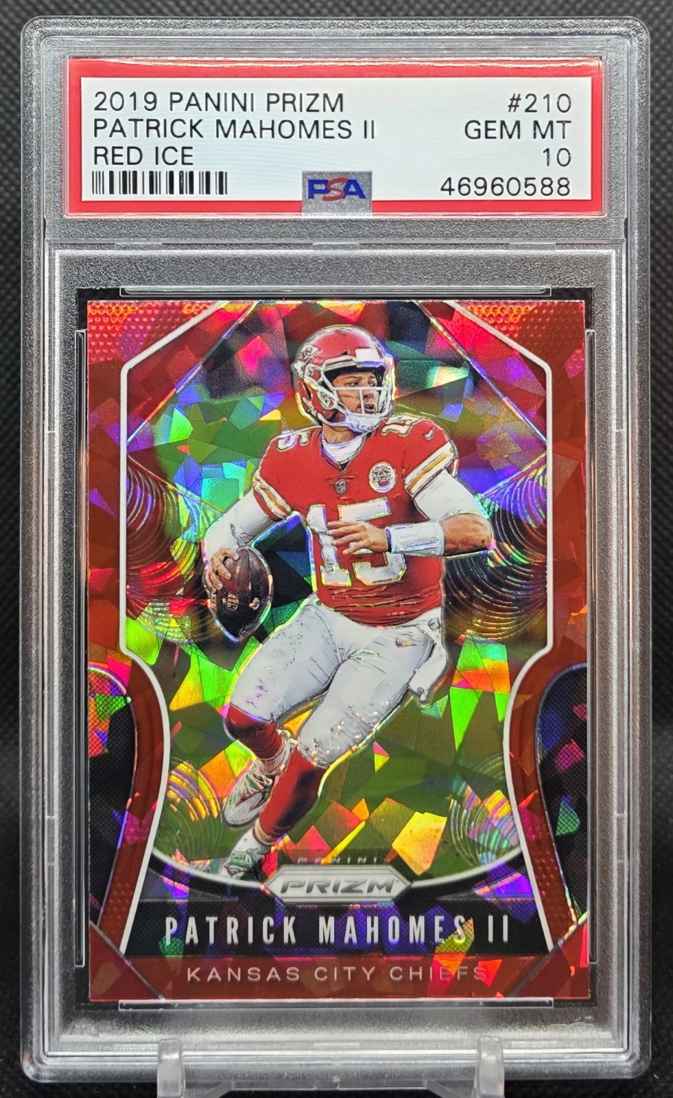 2019 Prizm 🔴🧊 Red Ice Prizm PATRICK MAHOMES #210 PSA 10