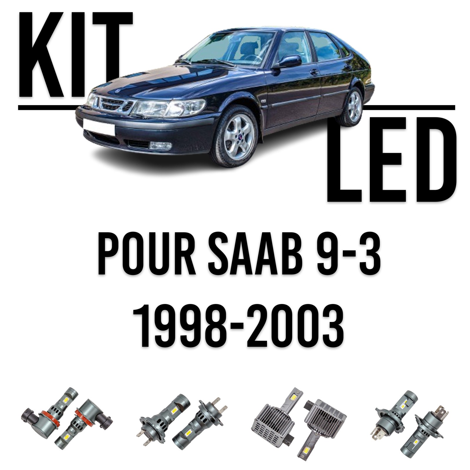 Kit ampoules LED H4 Saab 900 NG idéal pour voyager en toute sécurité en famille