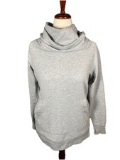 LL Bean Cozy Pullover Sweatshirt 290312 Medium Gray Cowlneck Thumbholes