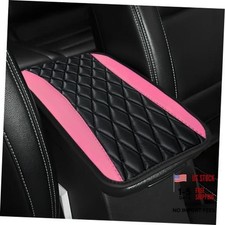 Car Center Console Cushion Pad, 12.72" 7.52" Leather Waterproof Auto Pink