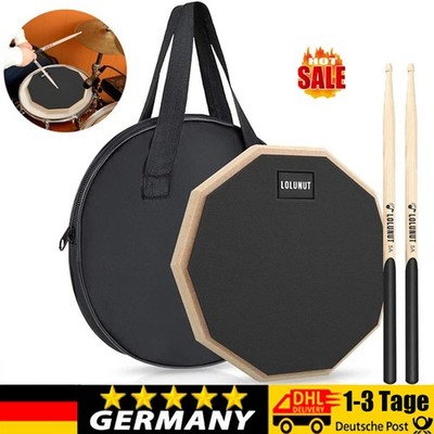 12zoll Practice Pad Übungspad Gummi Schlagzeug Drumpad Drums Percussion +Tasche