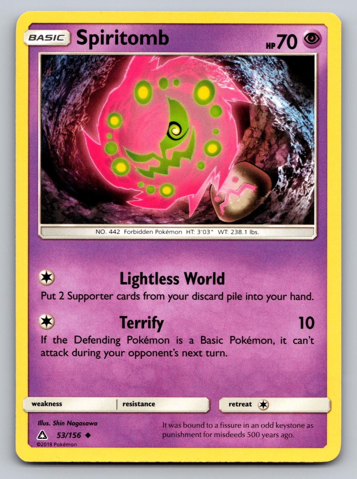 Spiritomb 53/156 Uncommon Ultra Prism Pokemon Lightly Played