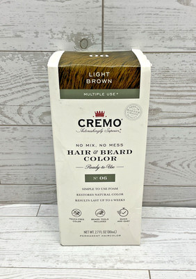 CREMO HAIR & BEARD COLOR 06 LIGHT BROWN NO MIX NO MESS SIMPLE TO USE FOAM