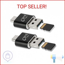  2 Pack Micro SD Card Reader for Android Phone,Micro SD Card to USB Adapter, Mi