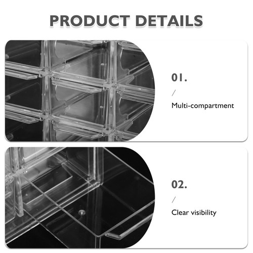  Przezroczyste pudełko do przechowywania biżuterii Uchwyt na kolczyk z szufladami - 16 siatek Biżuteria Makijaż - Zdjęcie 2 z 12