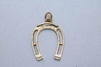 Feiner 14K Gelbgold Hufeisen Anhänger Glücksbringer Amulett Herradura dije
