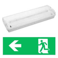 Emergency LED Bulkhead light 3HR Maintained Non-Maintained IP65 Legend LeftRight
