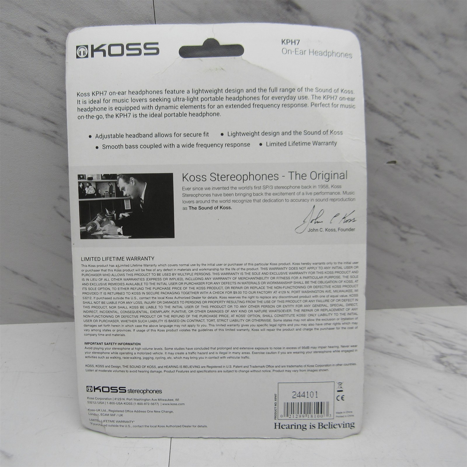 5 LOT - NEW Koss KPH7 Lightweight Portable Headphones with Adjustable Headband