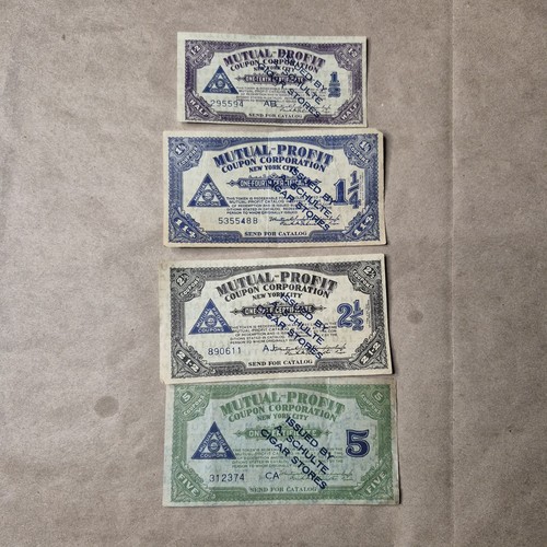 Vintage Cigar Store Mutual-Profit Coupon Corporation Certificates Lot of 4 NYC