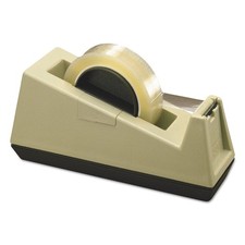 Scotch Heavy-Duty Weighted Desktop Tape Dispenser, 3 Core, Plastic, Putty/Brown