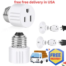 Outlet Light Socket Adapter, E26 Light Bulb to Plug Converter